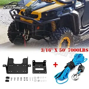 Can-Am コマンダー 800/1000 ウインチマウント + 3/16 インチ x 50 フィート合成ウインチロープセット用 For Can-Am Commander 800/1000 Winch Mount+3/16\