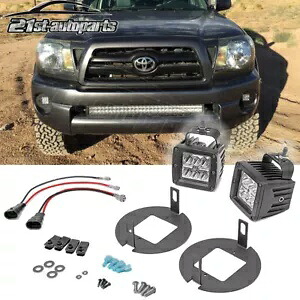05-11 トヨタ タコマ バンパー LED フォグ ライト アップグレード マウント キット+ プラグ & プレイ ワイヤーに適合 Fit 05-11 Toyota Tacoma Bumper LED Fog Light Upgrade Mount Kit+ Plug & Play Wire 【並行輸入品】