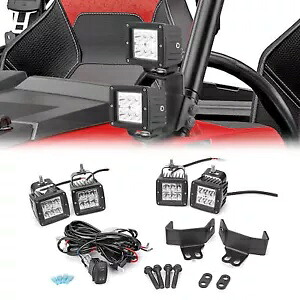 4 個 24 ワット LED ポッド A ピラーブラケットワイヤーキット POLARIS RZR 800 900 XP 1000 用 4PCS 24W LED Pods A-Pillar Brackets Wire Kit For POLARIS RZR 800 900 XP 1000 【並行輸入品】