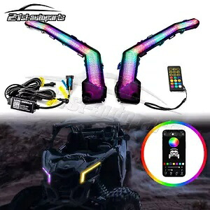 2017-2024 Can Am Maverick X3 MAX/XDS/XRS ターボ RGB LED ファングライトキット用 For 2017-2024 Can Am Maverick X3 MAX/XDS/XRS Turbo RGB LED Fang Lights Kit 【並行輸入品】