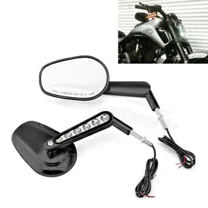 ハーレーダビッドソン V ロッド マッスル VRSCF オートバイ LED ターンシグナルミラーブラック用 For Harley Davidson V-Rod Muscle VRSCF Motorcycle LED Turn Signals Mirrors Black 【並行輸入品】