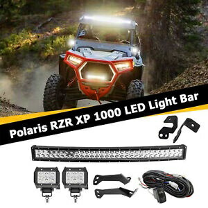 ルーフ 32 インチ カーブ ライト バー + A ピラー ポッド マウント ワイヤー ポラリス RZR 900 XP 1000 用 Roof 32\