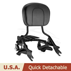 ハーレー ストリート グライド ロードキング 2014-2024 用 ブラック 取り外し可能なバックレスト シーシーバー Black Detachable Backrest Sissy Bar For Harley Street Glide Road King 2014-2024 【並行輸入品】