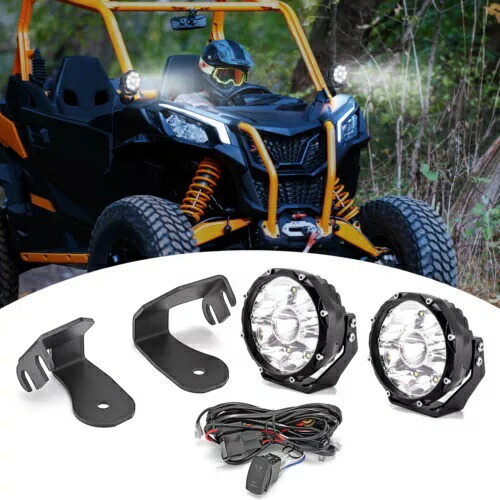 5 インチ ラウンド 45W LED ドライビング ポッド + A ピラー マウント + Can-Am コマンダー最大 1000R 用ワイヤー 5\