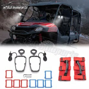 ロールバーリアサイドミラー LEDライト+グラブハンドル付き ポラリス RZR 900 XP 1000用 Roll Bar Rear Side Mirrors w/LED Light+Grab Handles For Polaris RZR 900 XP 1000 【並行輸入品】