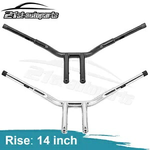14インチ クローム グロスブラック ハンドルバー Tバー ハーレー ダイナ ソフテイル スポーツスター XL 883用 14''Chrome Gloss Black Handlebar T-Bar For Harley Dyna Softail Sportster XL 883 【並行輸入品】