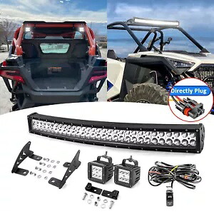 フロントルーフ 32 インチ ライトバー + リアルーフポッド + ブラケット + ポラリス RZR Pro R/R 4 用ワイヤー Front Roof 32\