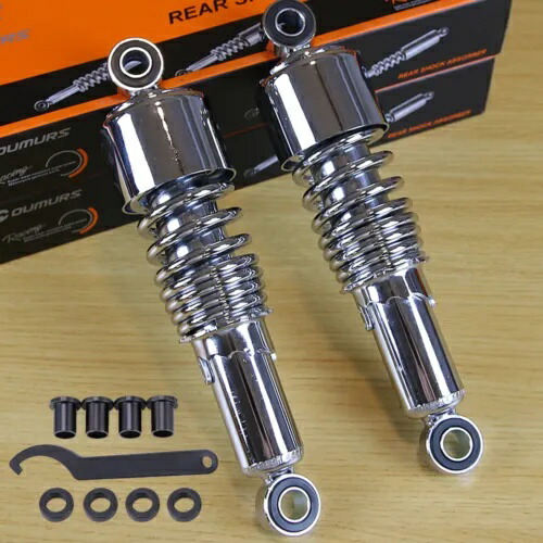 ハーレーツーリングロードキングストリートグライドクローム10.5インチリアショックアブソーバーに適合 Fit For Harley Touring Road King Street Glide CHROME 10.5'' Rear Shock Absorber 【並行輸入品】