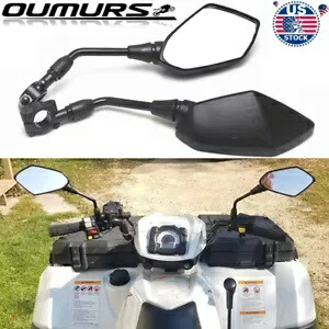 オートバイのリアビューサイド10mmミラー、7/8インチハンドルバーマウントクランプ付きATV用 Motorcycle Rear View Side 10mm Mirror with 7/8\