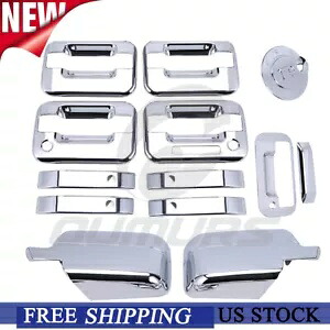 フォード F-150 2004-2008 クロームミラードアハンドル + テールゲートカバー + ガスカバーキット For Ford F-150 2004-2008 Chrome Mirror Door Handle+Tailgate Cover+Gas Cover Kits 【並行輸入品】