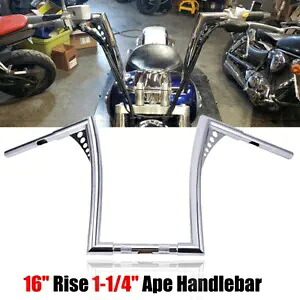 ハーレー スポーツスター XL 883 1200 FLST FXST 16 インチ ライズ クローム ハンドルバー エイプ ハンガー用 For Harley Sportster XL 883 1200 FLST FXST 16\