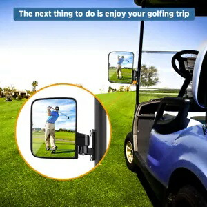 ゴルフカート リアビュー折りたたみサイドミラー クラブカー EZGO ヤマハ コンボ用 米国在庫 Golf Cart Rear View Folding Side Mirrors for Club Car EZGO Yamaha Combo US STOCK 【並行輸入品】