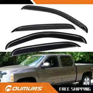 4 個ウィンドウバイザーレインサンガードベント 07-13 シボレーシルバラードシエラクルーキャブ用 4pcs Window Visor Rain Sun Guards Vent For 07-13 Chevy Silverado Sierra Crew Cab 【並行輸入品】 35,035円