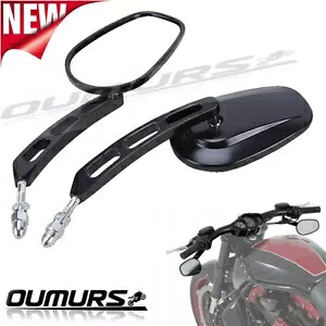 ブラックオートバイエッジカットバックミラーフィットハーレークルーザーツーリングストリート Black Motorcycle Edge Cut Rear View Mirror Fit For Harley Cruiser Touring Street 【並行輸入品】