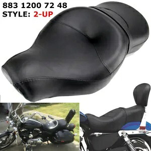 ドライバー ライダー パッセンジャー ツーアップシート ハーレースポーツスター XL 883 1200 アイアンカスタム用 Driver Rider Passenger Two Up Seat For Harley Sportster XL 883 1200 Iron Custom 【並行輸入品】