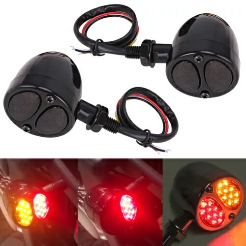 オートバイ LED 弾丸ターンシグナル ブレーキライト ウインカー チョッパー ボバー カフェレーサー Motorcycle LED Bullet Turn Signal Brake Light Blinker Chopper Bobber Cafe Racer 【並行輸入品】