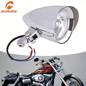 ハーレーチョッパーボバーオートバイバイザー弾丸トライバーヘッドライトランプクローム For Harley Chopper Bobber Motorcycle Visor Bullet Tri-Bar Headlight Lamp Chrome 【並行輸入品】