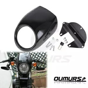 カフェドラッグ ヘッドライトフェアリング カスタムバイザー ハーレースポーツスター DynaFX/XL フォーク用 Cafe Drag Headlight Fairing Custom Visor For Harley Sportster DynaFX/XL Fork 【並行輸入品】