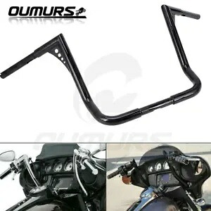 Black Ape Hangers ハンドルバー 16インチ ライズ 1 1/4インチ ハンドルバー ハーレーストリートグライド用 Black Ape Hangers Handlebar 16\