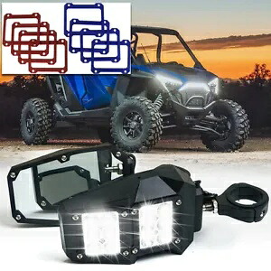 1.75インチ 2インチ UTV リアビューサイドミラー ポラリス RZR Can-Am 用 LED ロックライト付き 1.75\