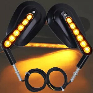 バックミラーマッスル LED ターンシグナルライトキット ハーレー V-ROD VRSCF 2009-17用 Rear View Mirror Muscle LED Turn Signal Light Kit For Harley V-ROD VRSCF 2009-17 【並行輸入品】