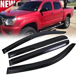 2005-2015 トヨタ タコマ クルーキャブ ウィンドウバイザー サンレインガード ベントディフレクター用 For 2005-2015 Toyota Tacoma Crew Cab Window Visor Sun Rain Guard Vent Deflectors 【並行輸入品】