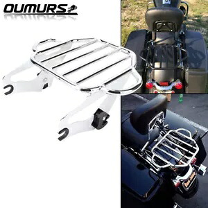 King 取り外し可能なツーアップ荷物ラック ハーレーツーリングモデル 2009-2023 クローム King Detachable Two-Up Luggage Rack For Harley Touring Models 2009-2023 Chrome 【並行輸入品】