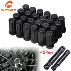 24 個のバルジ ラグ ナット 14x2.0 スレッド |フォード エクスペディション F150 ナビゲーター ブラック用 24pcs Bulge Lug Nuts 14x2.0 Threads | for Ford Expedition F150 Navigator Black 【並行輸入品】