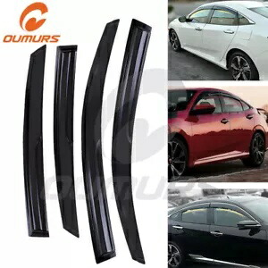 2016-2021 ホンダ シビック 4 Dr セダン用テープオンスタイルサイドウィンドウバイザーレインガード For 2016-2021 Honda Civic 4 Dr Sedan Tape-on Style Side Window Visors Rain Guard 【並行輸入品】