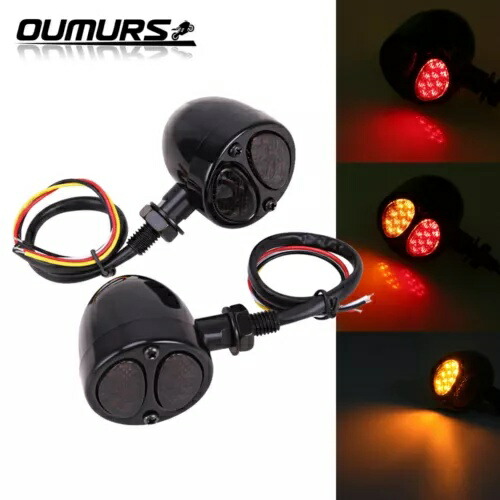 2 個の弾丸オートバイターンシグナルブレーキランニングライトインジケーターアンバーレッド米国 2Pcs Bullet Motorcycle Turn Signal Brake Running Light Indicators Amber Red US 【並行輸入品】