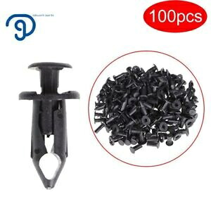 100x 車用 8mm 径穴プラスチックリベットファスナーオートフェンダーバンパープッシュピンクリップ 100x Car 8mm Dia Hole Plastic Rivets Fastener Auto Fender Bumper Push Pin Clips 【並行輸入品】