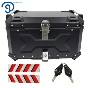 ブラック 55L オートバイトップケーステールボックス防水荷物スクータートランク収納 Black 55L Motorcycle Top Case Tail Box Waterproof Luggage Scooter Trunk Storage 【並行輸入品】