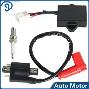 1990-1995 ヤマハガスゴルフカート G9 点火コイル点火装置 CDI ボックス + スパークプラグ For 1990-1995 Yamaha Gas Golf Cart G9 Ignition Coil Ignitor CDI Box + Spark Plug 【並行輸入品】