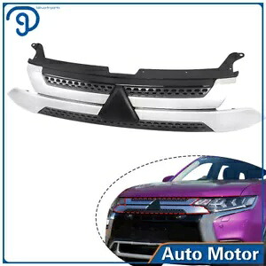 三菱アウトランダー 2019/2020 シルバーフロントアッパーグリル (アウトランダーのみ) Fit For Mitsubishi Outlander 2019/2020 Silver Front Upper Grille(Only Outlander) 【並行輸入品】