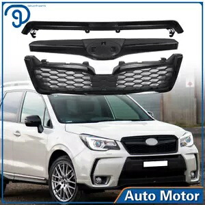 14-18 スバル フォレスター用 アッパー グリル ハニカム グリル アセンブリ グロス ブラック For 14-18 Subaru Forester Upper Grille Honeycomb Grill Assembly Gloss Black 【並行輸入品】