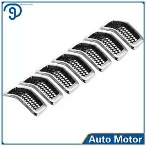 ジープチェロキー 14-2018 7X クロームブラックハニカムメッシュグリルグリルインサート用 For Jeep Cherokee 14-2018 7X Chrome Black Honeycomb Mesh Grille Grill Inserts 【並行輸入品】