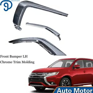 3 個フロントバンパー LH クロームトリムモールディング 2016-2019 三菱アウトランダー用 3pcs Front Bumper LH Chrome Trim Molding For 2016 -2019 Mitsubishi Outlander 【並行輸入品】