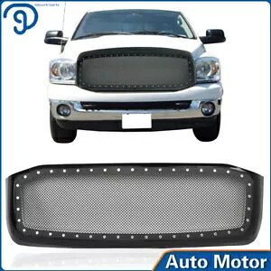 2006-2008 ダッジラム 1500 フロントフードグリルブラックメッシュトリム用 For 2006-2008 Dodge Ram 1500 Front Hood Grille Black Mesh Trim 【並行輸入品】
