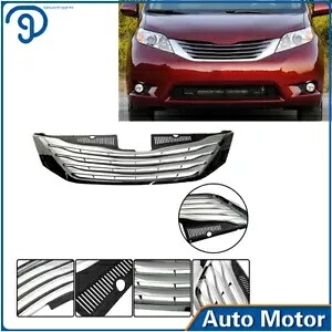 フロントバンパーアッパーグリルクローム 2011-2014 トヨタシエナミニ乗用バン用 Front Bumper Upper Grille Chrome For 2011-2014 Toyota Sienna Mini Passenger Van 【並行輸入品】