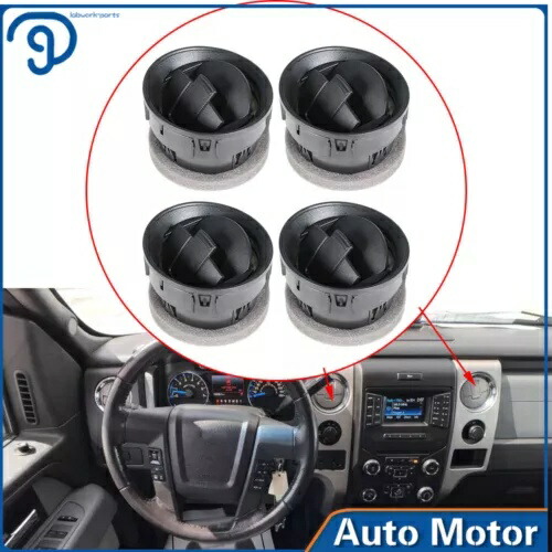 4 エアベントルーバーヒーターインテリアダッシュボードルーバー 2009-2013 2014 フォード F150 4 Air Vent Louvre Heater Interior Dashboard Louvers For 2009-2013 2014 Ford F150 【並行輸入品】