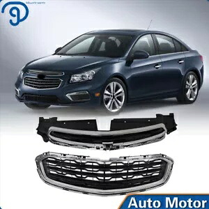 フロントアッパー+ロアグリルクローム 2015 シボレークルーズ 2016 クルーズリミテッド用 Front Upper+Lower Grille Chrome For 2015 Chevy Cruze 2016 Cruze Limited 【並行輸入品】