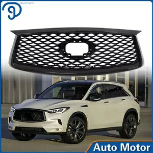 グロスブラックフロントアッパーグリル カメラオプション付き インフィニティ QX 2019 20-2023に適合 Gloss Black Front Upper Grille W/Camera Option Fit For Infiniti QX 2019 20-2023 【並行輸入品】