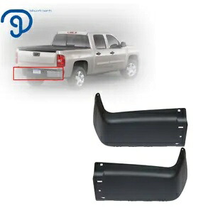 リアバンパーエンドキャップ 2007-2013 シボレー シルバラード 1500 セット 左右セット ブラック Rear Bumper End Caps For 2007-2013 Chevy Silverado 1500 Set Left & Right Black 【並行輸入品】