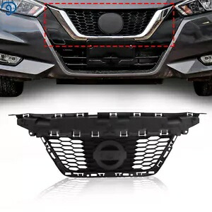 日産ヴァーサ 2020-2022 フロントバンパーグリル上部 W/下部クロームプラスチック For Nissan Versa 2020-2022 Front Bumper Grille Upper W/Lower Chrome Plastic 【並行輸入品】
