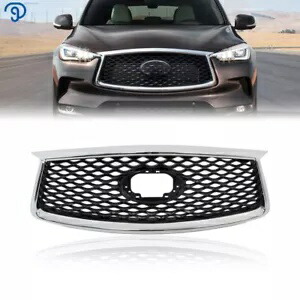 インフィニティ QX50 2019-2023 フロントアッパーグリルクロームブラック W/カメラオプション For INFINITI QX50 2019-2023 Front Upper Grille Chrome Black W/Camera Option 【並行輸入品】