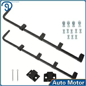 マッド フラップ ハンガー ヘビーデューティ スチール ブラック 30 インチ ストレート セミトラック - ペア Mud Flap Hanger Heavy Duty Steel Black 30\