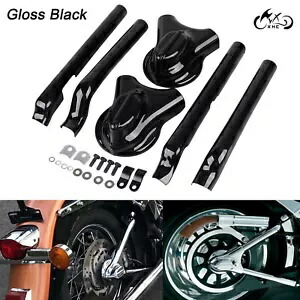 ハーレーソフテイル FXST FXSTC FLSTC リアファントムスイングアームアクスルカバーキットブラック For Harley Softail FXST FXSTC FLSTC Rear Phantom Swingarm Axle Covers Kit Black 【並行輸入品】