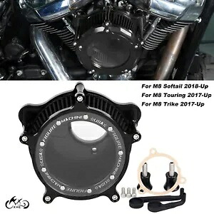 ブラック インテーク エア フィルター クリーナー ハーレー M8 ソフテイル ツーリング グライド トライクに適合 Black Intake Air Filter Cleaner Fit For Harley M8 Softail Touring Glides Trike 【並行輸入品】
