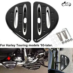 ブラック CNC カットリアフロアボードフットペグハーレーエレクトラグライドクラシック FLHTC 用 Black CNC Cut Rear Floorboards Foot Pegs For Harley Electra Glide Classic FLHTC 【並行輸入品】
