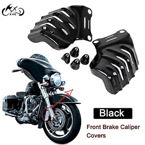 2X ブラック フロント ブレーキ キャリパー インサート カバー ハーレー エレクトラグライド FLHTCU FLHTK用 2X Black Front Brake Caliper Insert Covers For Harley Electra Glide FLHTCU FLHTK 【並行輸入品】